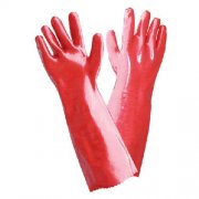 Long Coated Red PVC Gloves