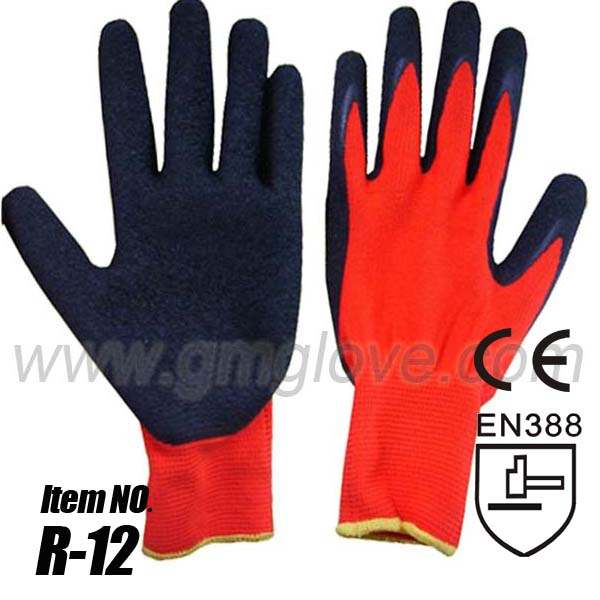 thin natural palm latex coated hand gloves