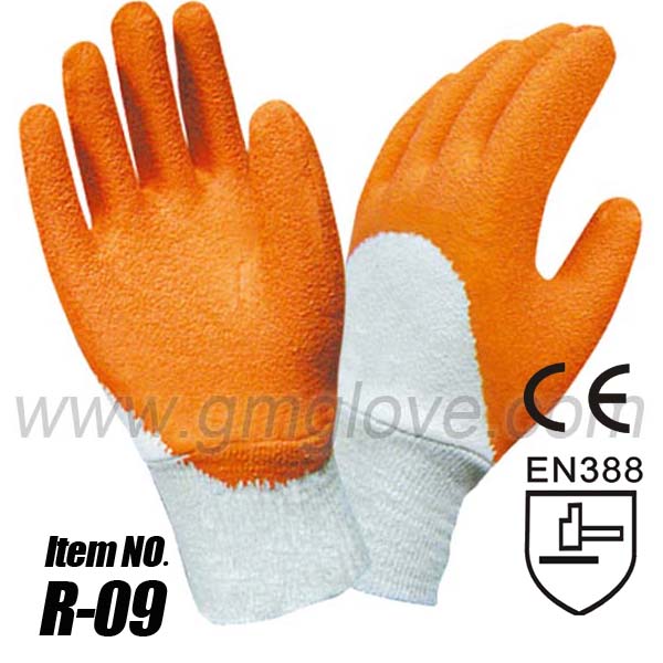 Orange Rubber Coated Work Gloves