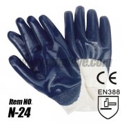  Blue Lightweight Nitrile Coated Cotton Gloves,Knited wrist
