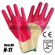 <b>Pink Nitrile Coated Hand Gloves With 13-Gaug Nylon Seamless Knit</b>