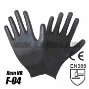 Black PU Palm Coated Gloves, Anti-electrostatic, Nylon