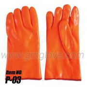 Fluorescent PVC Chemical Resistance Gloves, Cold Weather Proof