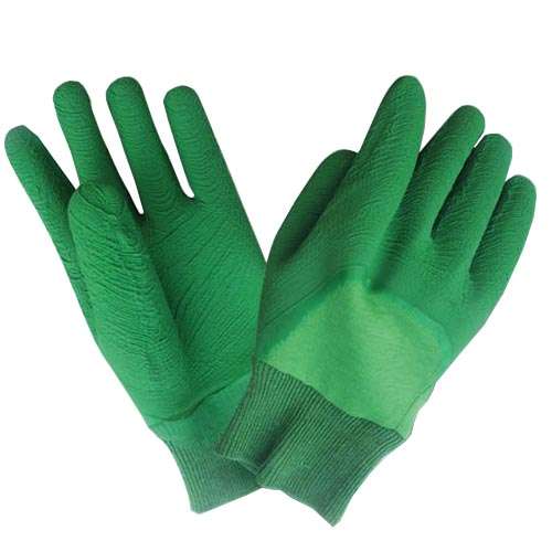 Green Latex Palm Coated Jersey Lined Work Glove With Knit Wrist