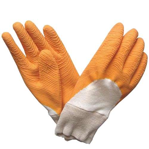 3/4 crinkle latex coated glove with cotton jersey 