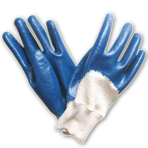 Blue Nitrile Coated Gloves With Cotton Jersey Liner 3/4