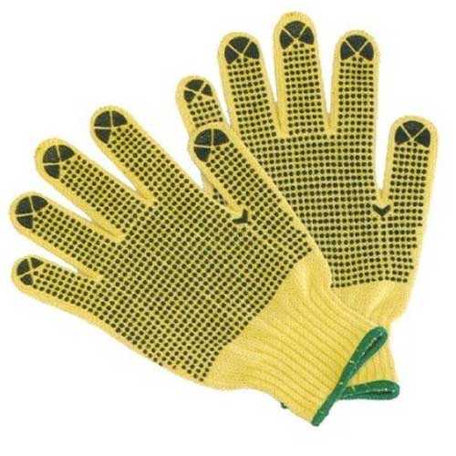 PVC Dots Coating Gloves, Yellow Cotton
