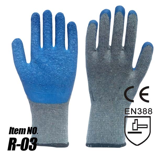 latex palm & thumb coated safety gloves