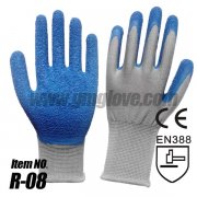 13G polyester latex coated gloves S