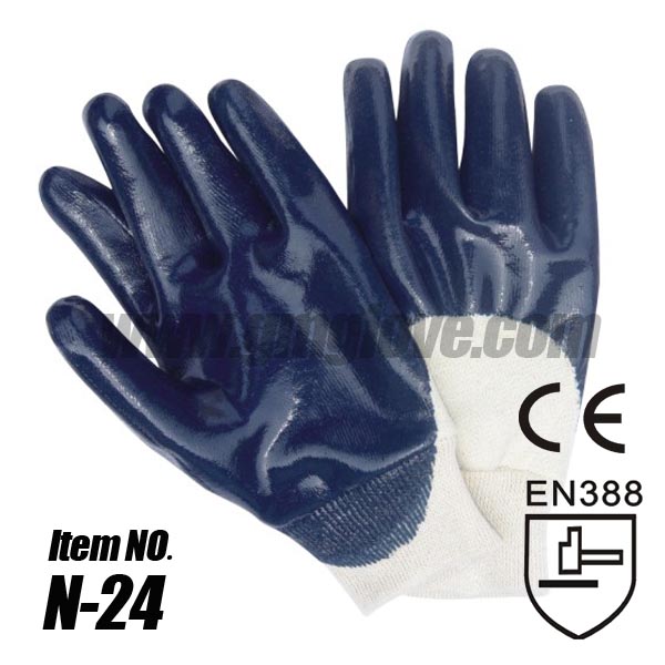  Lightweight Nitrile Coated Cotton Gloves,Knited wrist