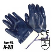 Safety Cuff Nitrile Gloves | Cotton Nitrile Fully Coated Industrial Gloves