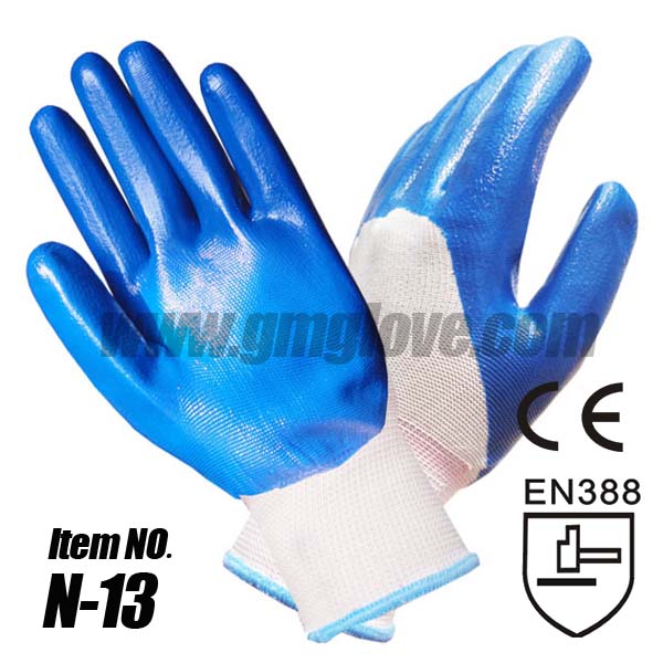 Nylon Nitrile Safety Gloves