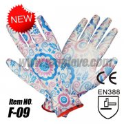 13-Gauge Color Printed PU Gloves, C