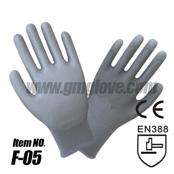 Gray PU Dipped Gloves